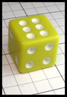 Dice : Dice - 6D - Blight Yellow Green with White Pips - Antique Store Arp 2024